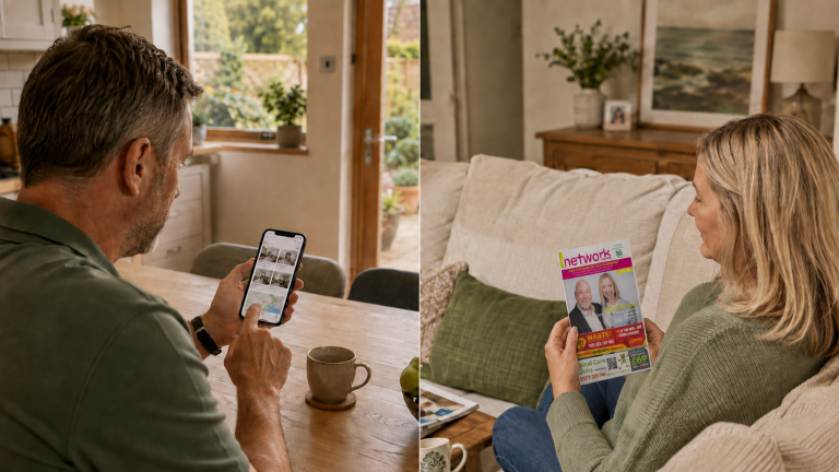 Push vs pull marketing showing The Network Magazine generating demand and Google search capturing existing demand